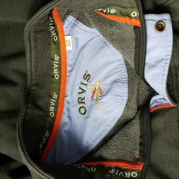 Orvis Men's Signature Quarter Zip Sweatshirt Grey Size XL - Picture 8 of 16